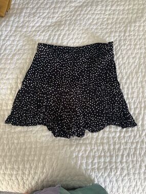 Black Polka Dot Ruffle Mini Skort